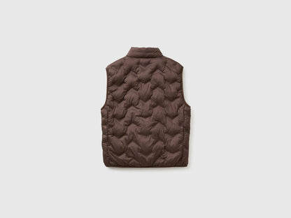 Benetton Dark Brown Men Padded Sleeveless Jacket SKU: 25VFUJ00X_16M Image 02