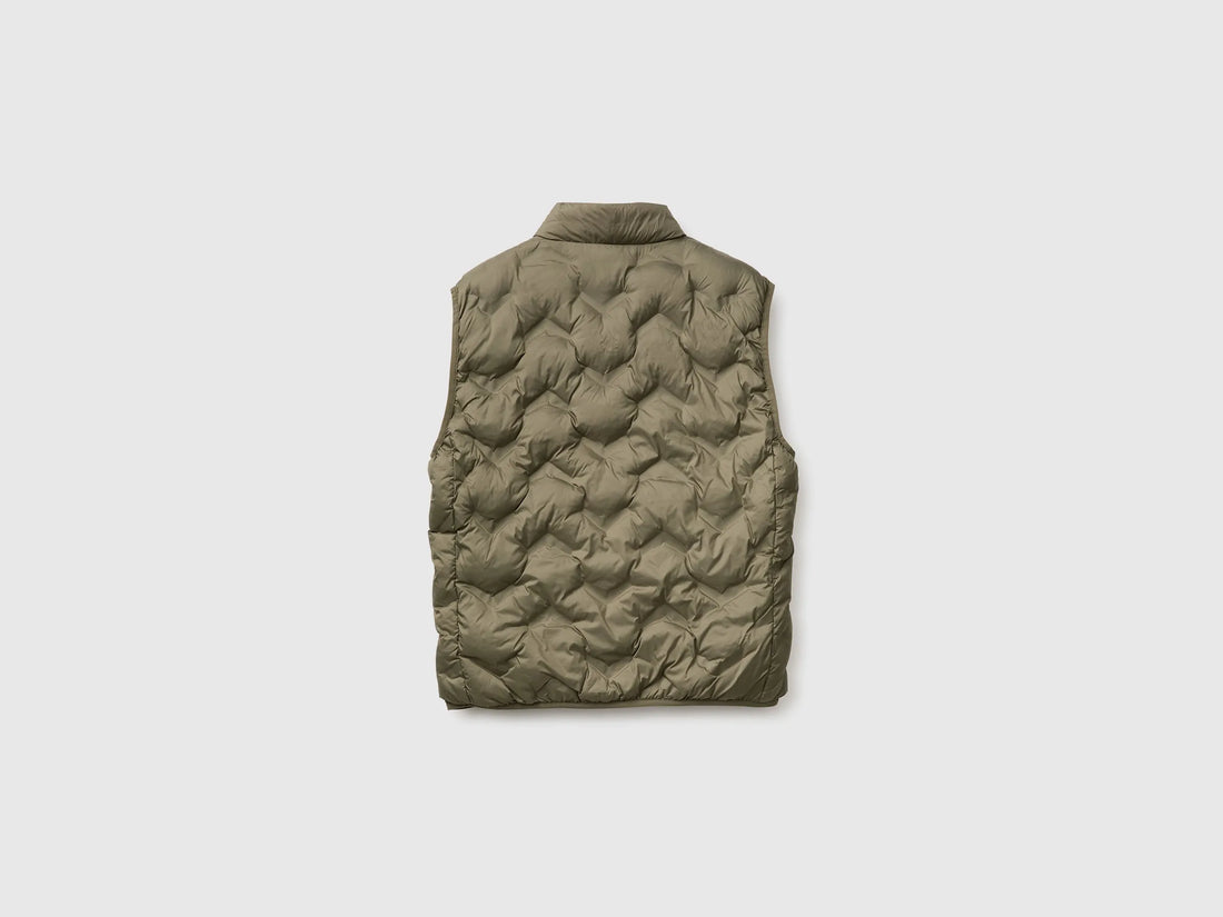 Benetton Military Green Men Padded Sleeveless Jacket SKU: 25VFUJ00X_1Z9 Image 02