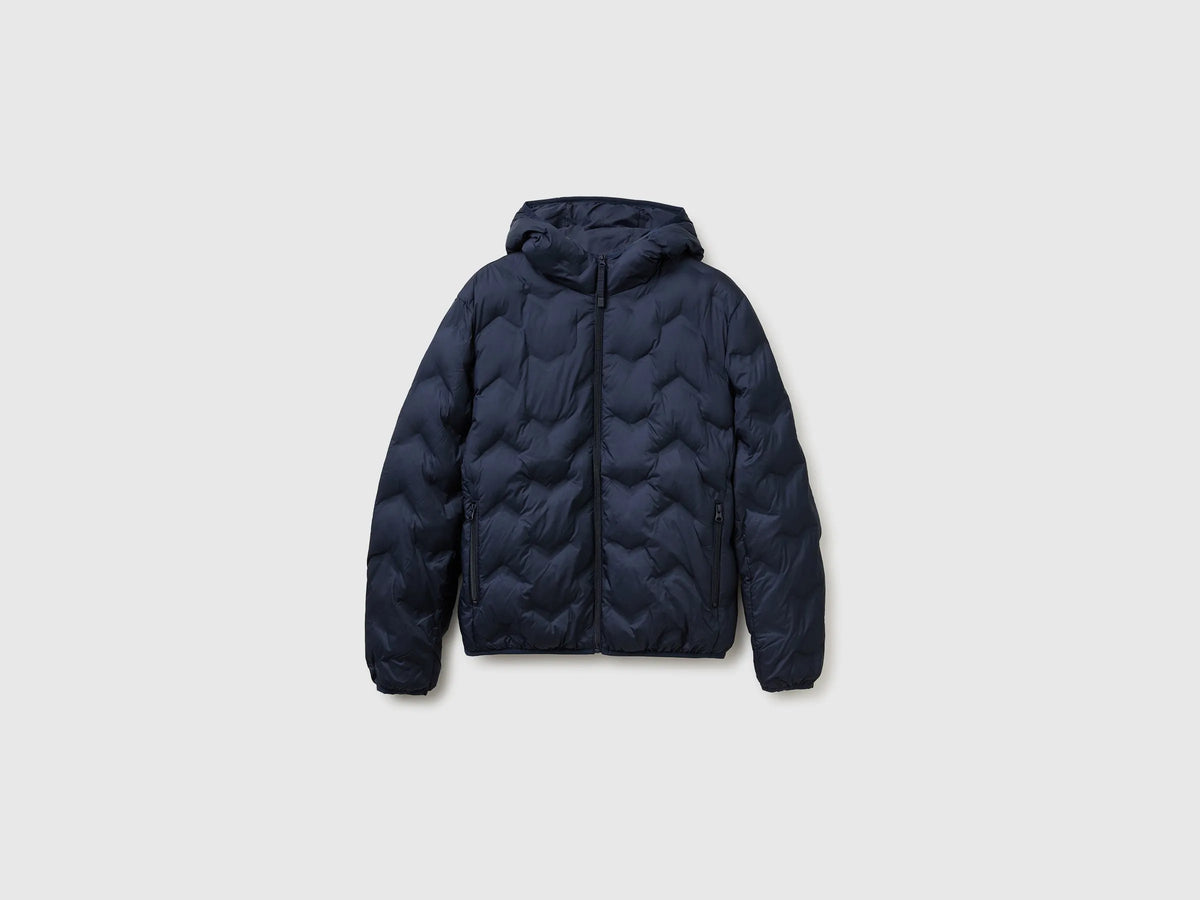Benetton Dark Blue Men Regular Fit Padded Down Jacket SKU: 25VFUN07J_016 Image 01