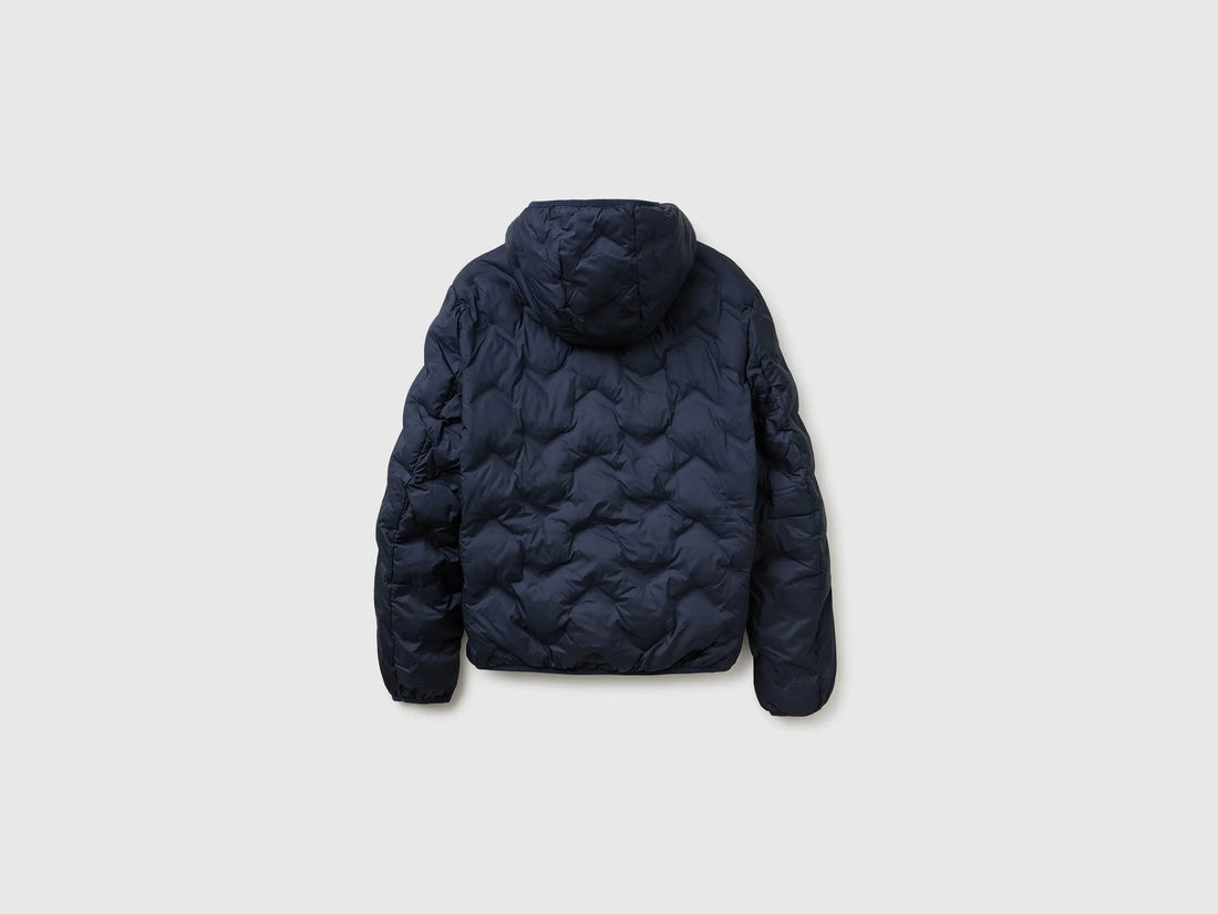 Benetton Dark Blue Men Regular Fit Padded Down Jacket SKU: 25VFUN07J_016 Image 02