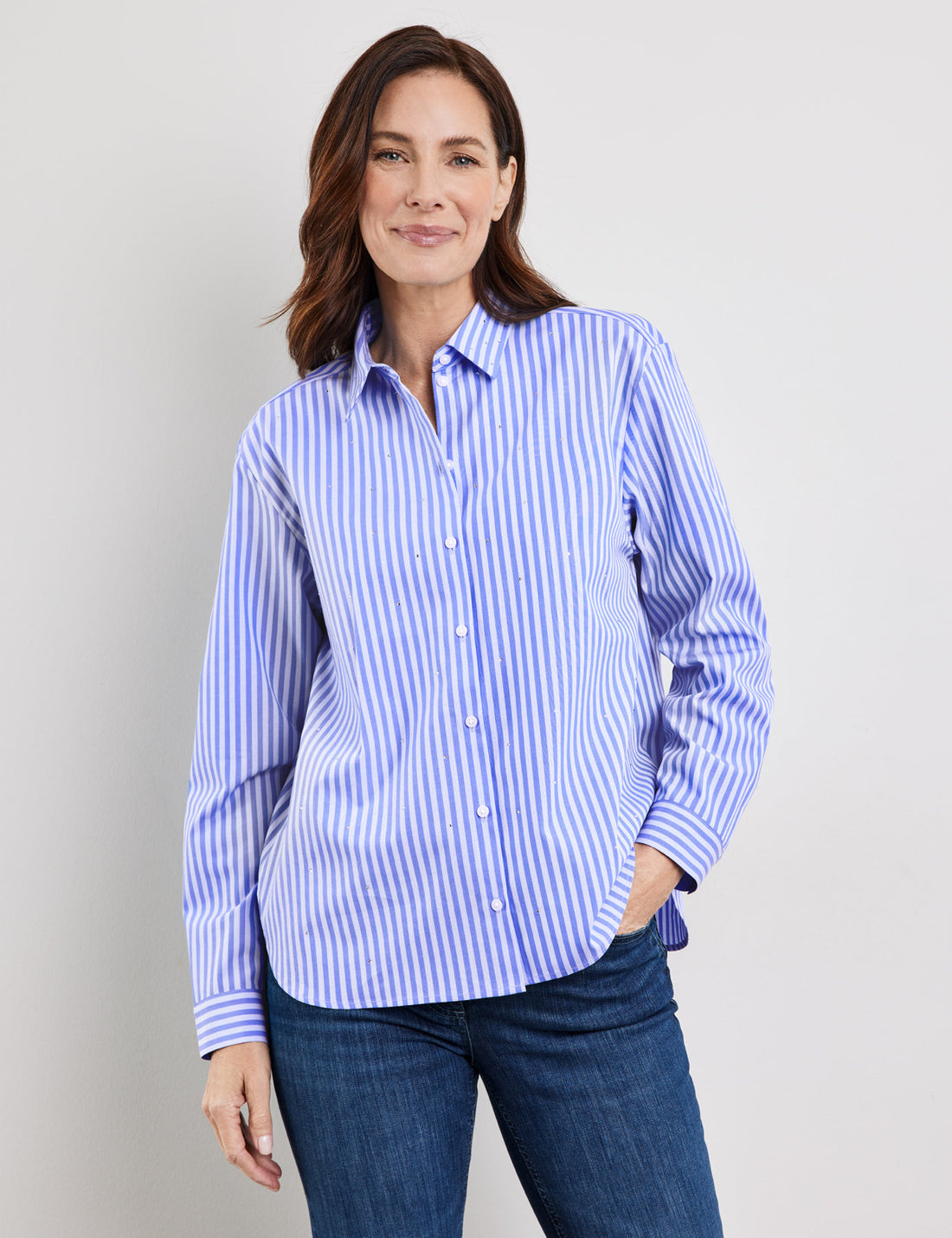 Classic Striped Button Down Shirt_260026 66418_8086_04