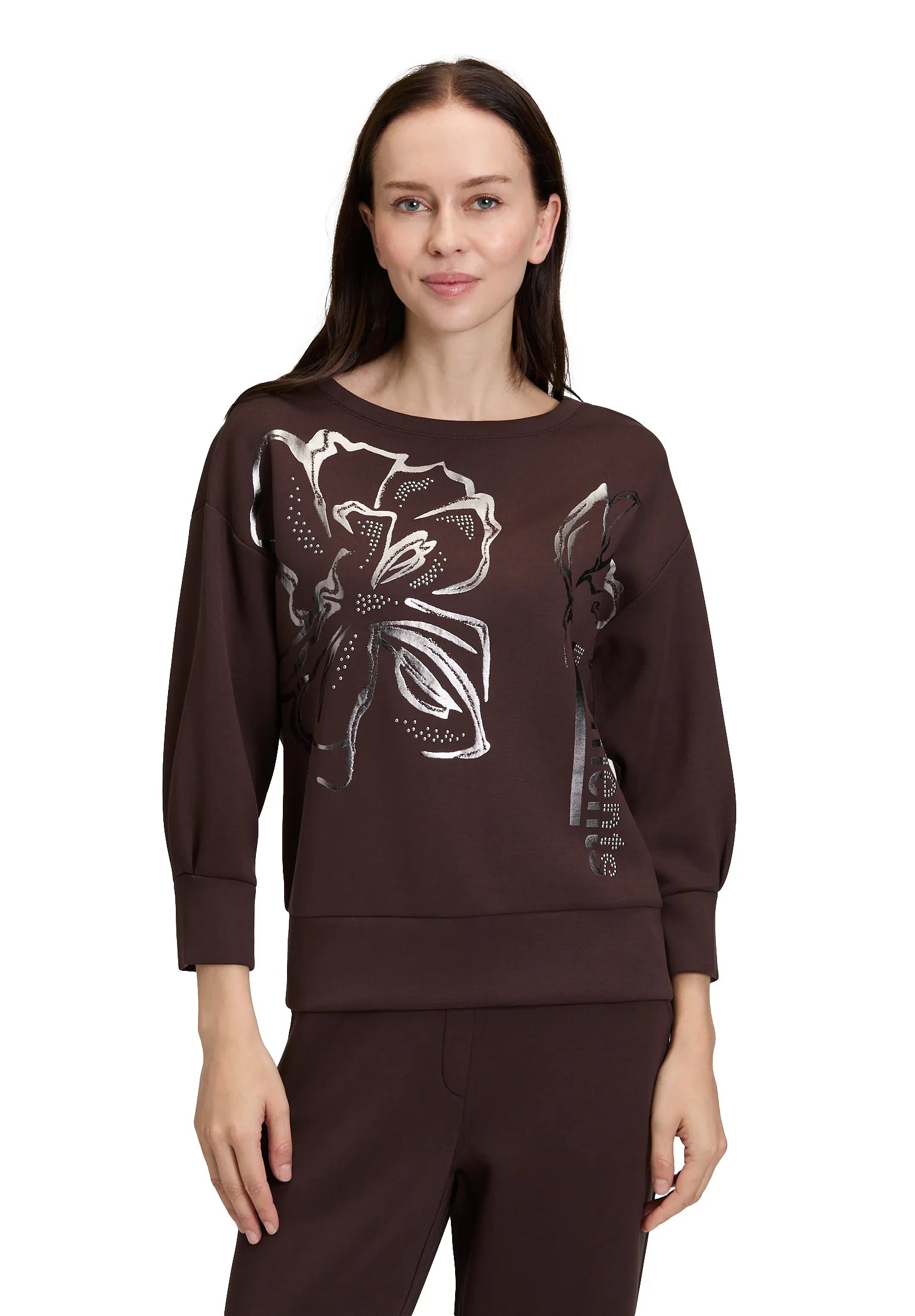 Betty Barclay_Light Maroon_Sweat Short 3/4 Sleeve_2610-1499_7410_01