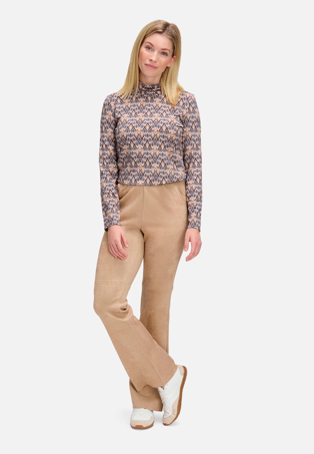 Betty Barclay_Grey/Beige_Turtleneck Shirt with Stand-Up Collar_2613-1483_9876_02