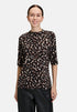 Betty Barclay_Brown/Beige_Print Shirt with Stand-Up Collar_2632-1617_7871_01