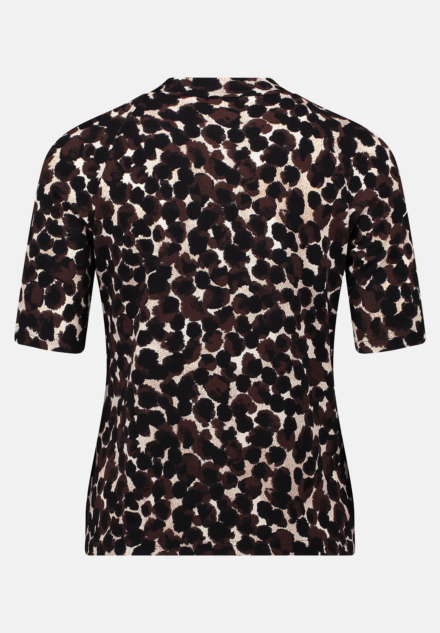 Betty Barclay_Brown/Beige_Print Shirt with Stand-Up Collar_2632-1617_7871_05