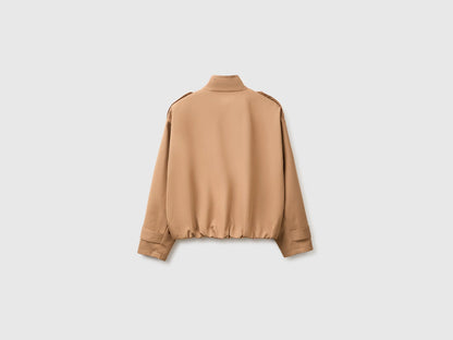 Benetton Camel Women Short Double-Breasted Jacket SKU: 26W4DN0AI_34A Image 02