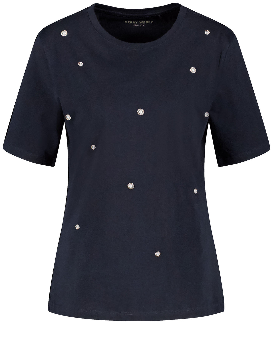 Embellished T Shirt With Round Neck_270057 44032_80890_01