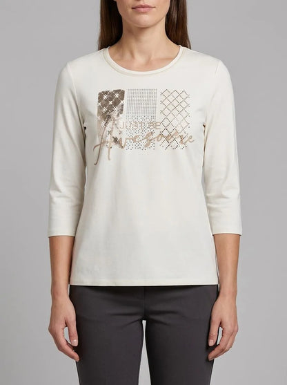Betty Barclay Patch Cream/Nature Women Basic T-Shirt 3/4 Sleeve SKU: 2724-1092_1916 Image 00