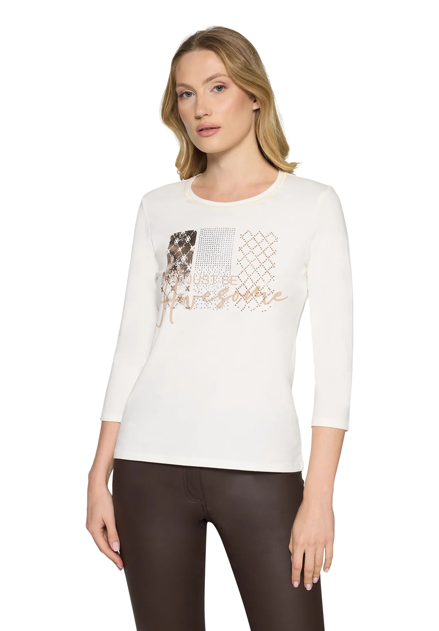 Betty Barclay Patch Cream/Nature Women Basic T-Shirt 3/4 Sleeve SKU: 2724-1092_1916 Image 01