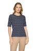 Betty Barclay Dark Blue/Cream Women Basic Shirt with Ribbed Cuffs SKU: 2725-1791_8813 Image 01