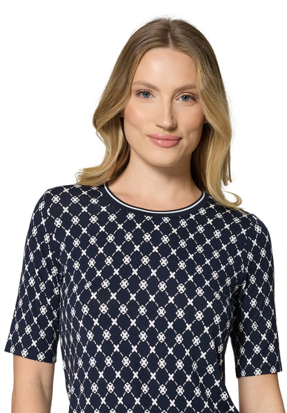 Betty Barclay Dark Blue/Cream Women Basic Shirt with Ribbed Cuffs SKU: 2725-1791_8813 Image 04