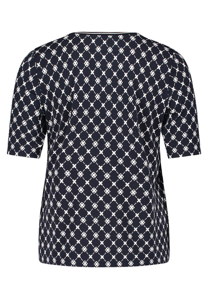 Betty Barclay Dark Blue/Cream Women Basic Shirt with Ribbed Cuffs SKU: 2725-1791_8813 Image 07