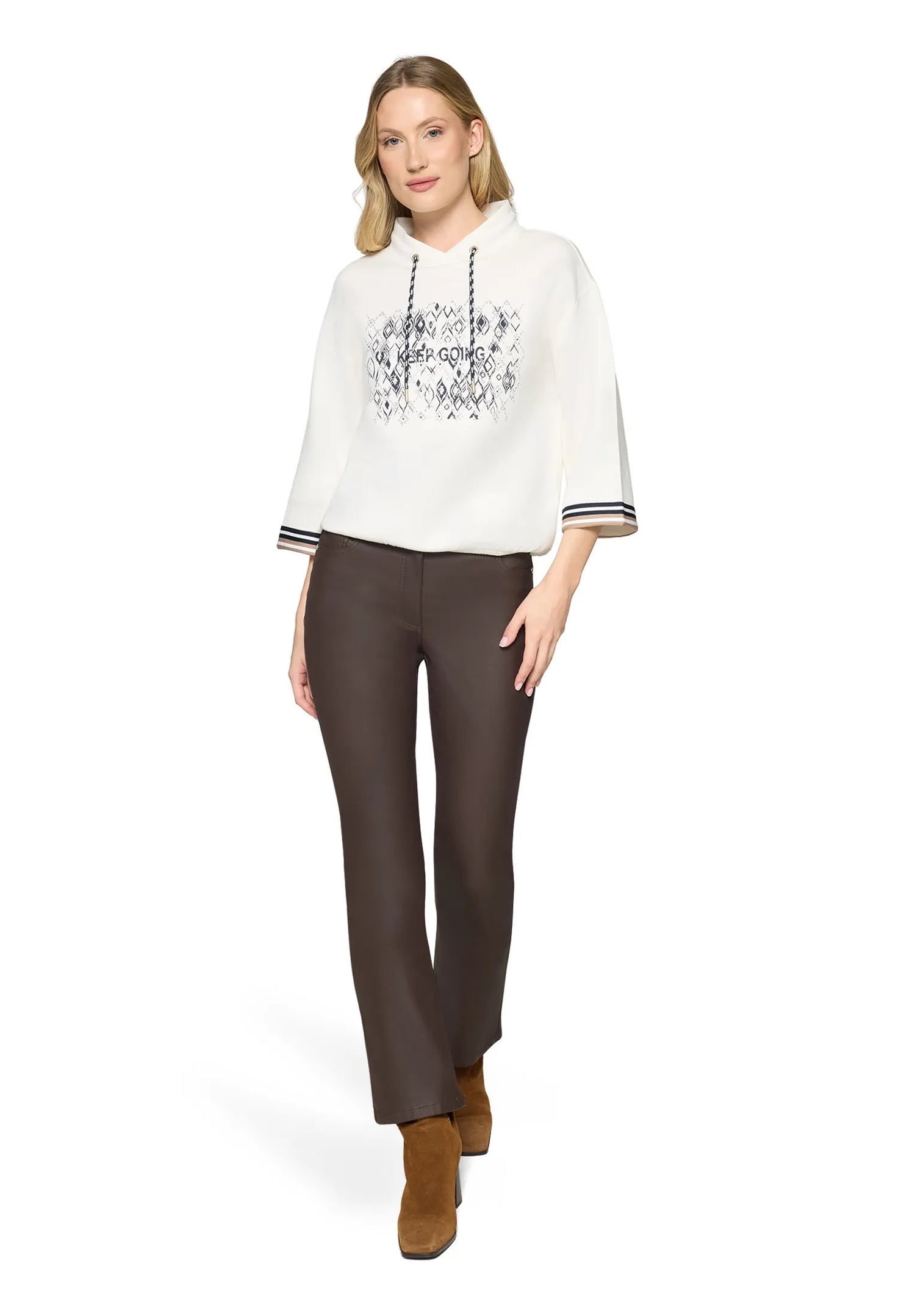 Betty Barclay Offwhite Women Sweatshirt 3/4 Sleeve SKU: 2731-1499_1014 Image 02