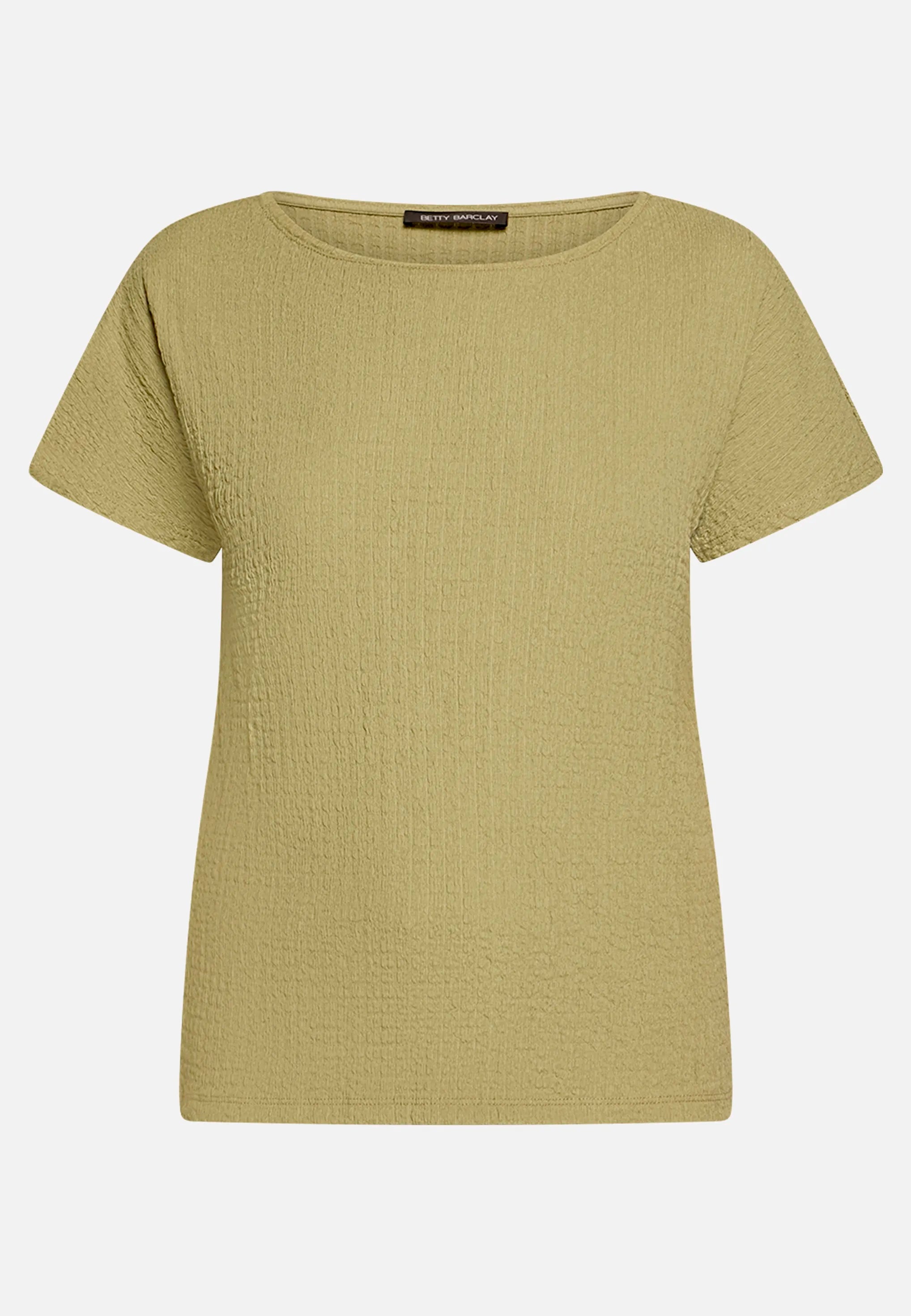 Betty Barclay Soft Olive Women Textured Shirt with Boat Neck SKU: 2748-1821_7366 Image 04