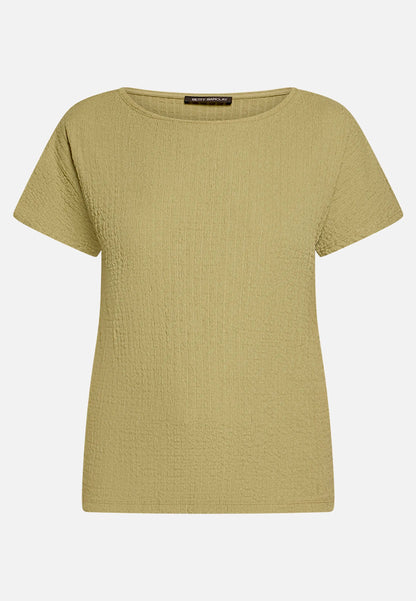Betty Barclay Soft Olive Women Textured Shirt with Boat Neck SKU: 2748-1821_7366 Image 04