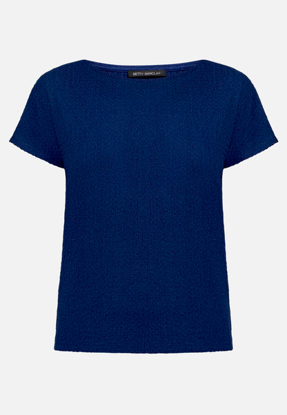 Betty Barclay Ocean Cavern Women Textured Shirt with Boat Neck SKU: 2748-1821_8359 Image 04