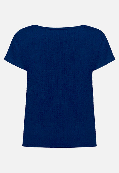 Betty Barclay Ocean Cavern Women Textured Shirt with Boat Neck SKU: 2748-1821_8359 Image 05