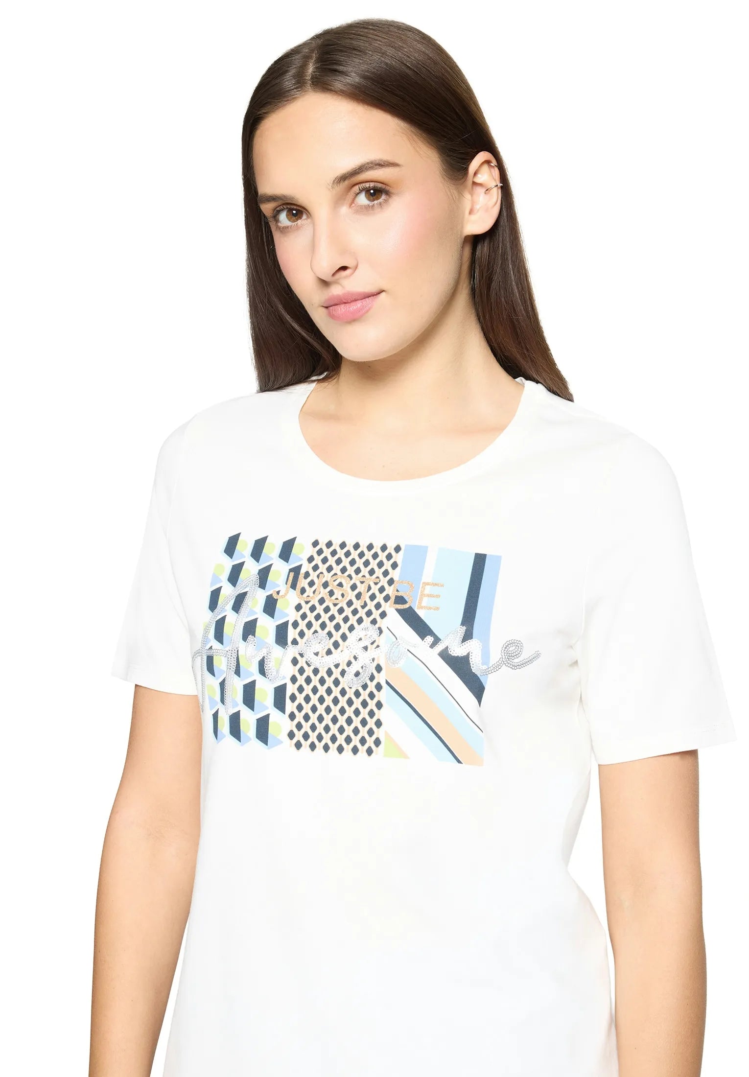 Betty Barclay Patch Cream/Green Women Shirt Short 1/2 Sleeve SKU: 2753-1092_1951 Image 04