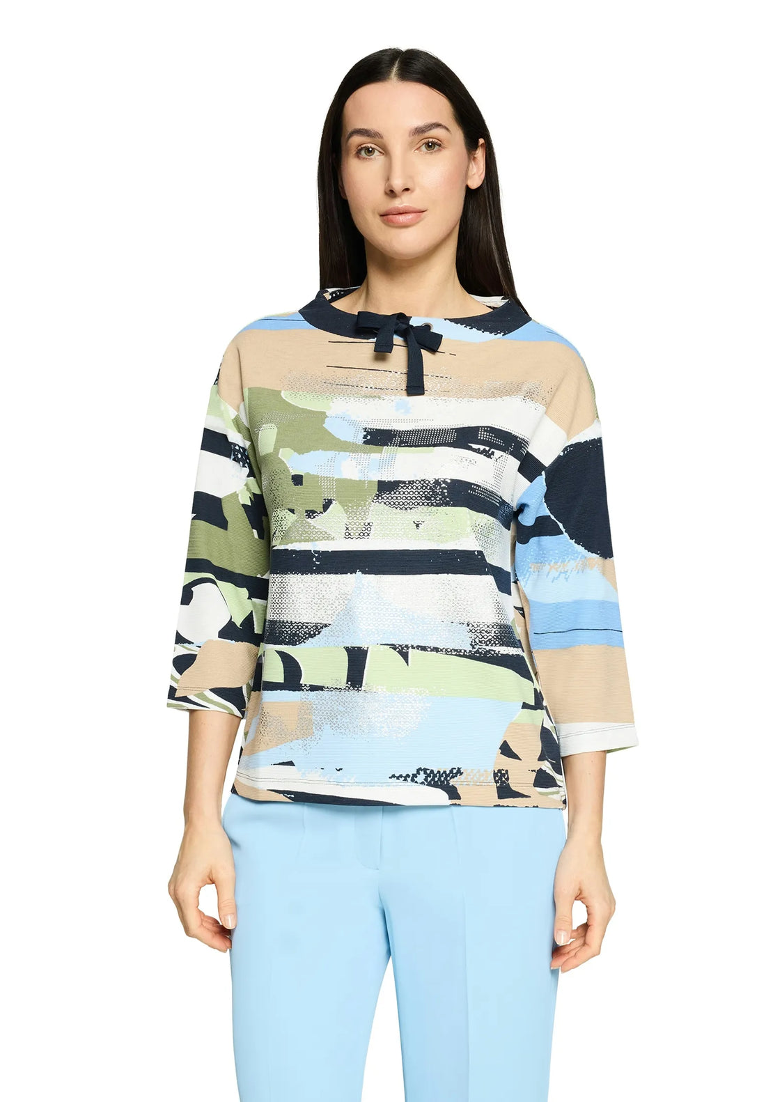 Betty Barclay Blue/Beige Women Sweat Short 3/4 Sleeve SKU: 2757-1815_8872 Image 01