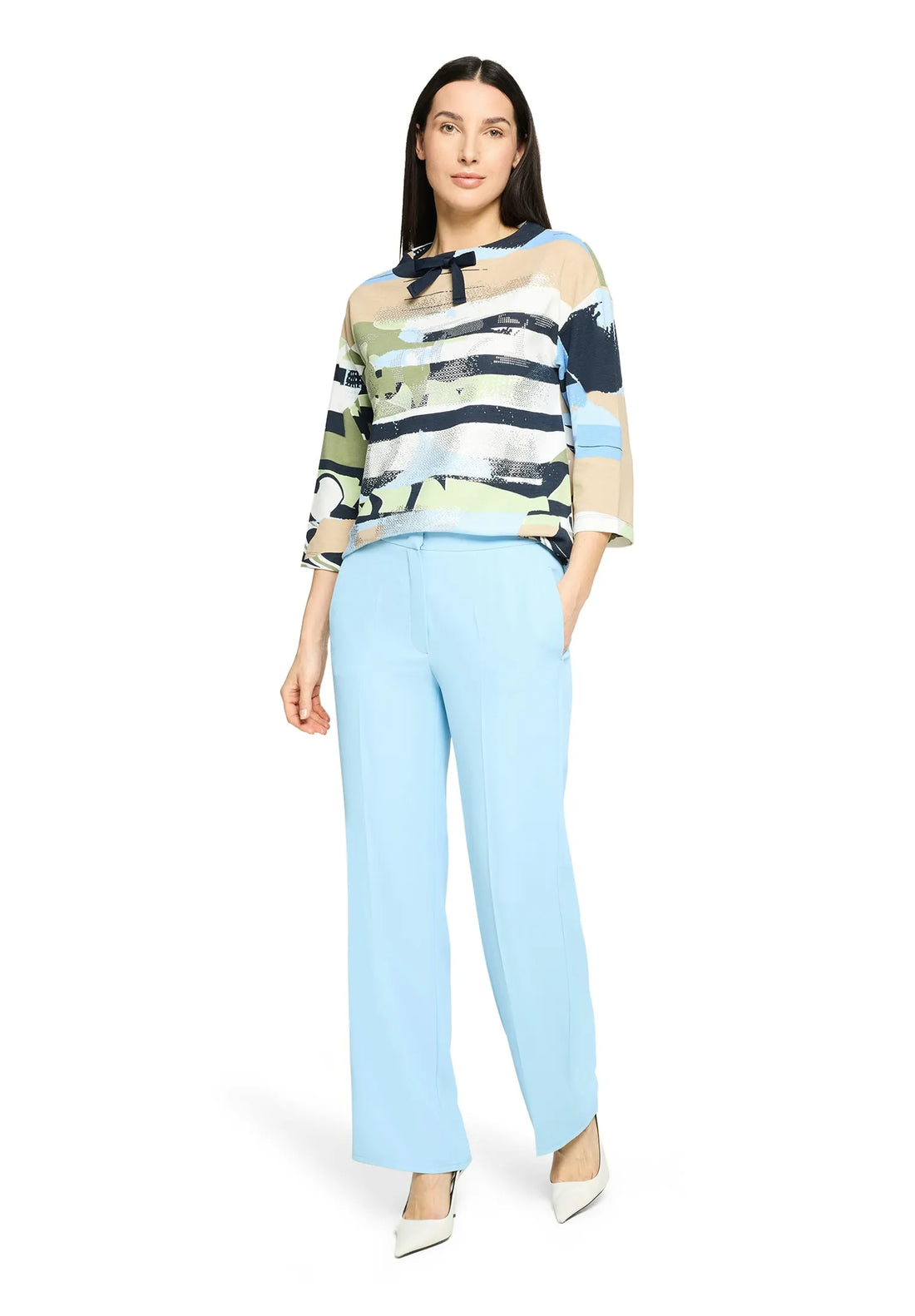Betty Barclay Blue/Beige Women Sweat Short 3/4 Sleeve SKU: 2757-1815_8872 Image 03