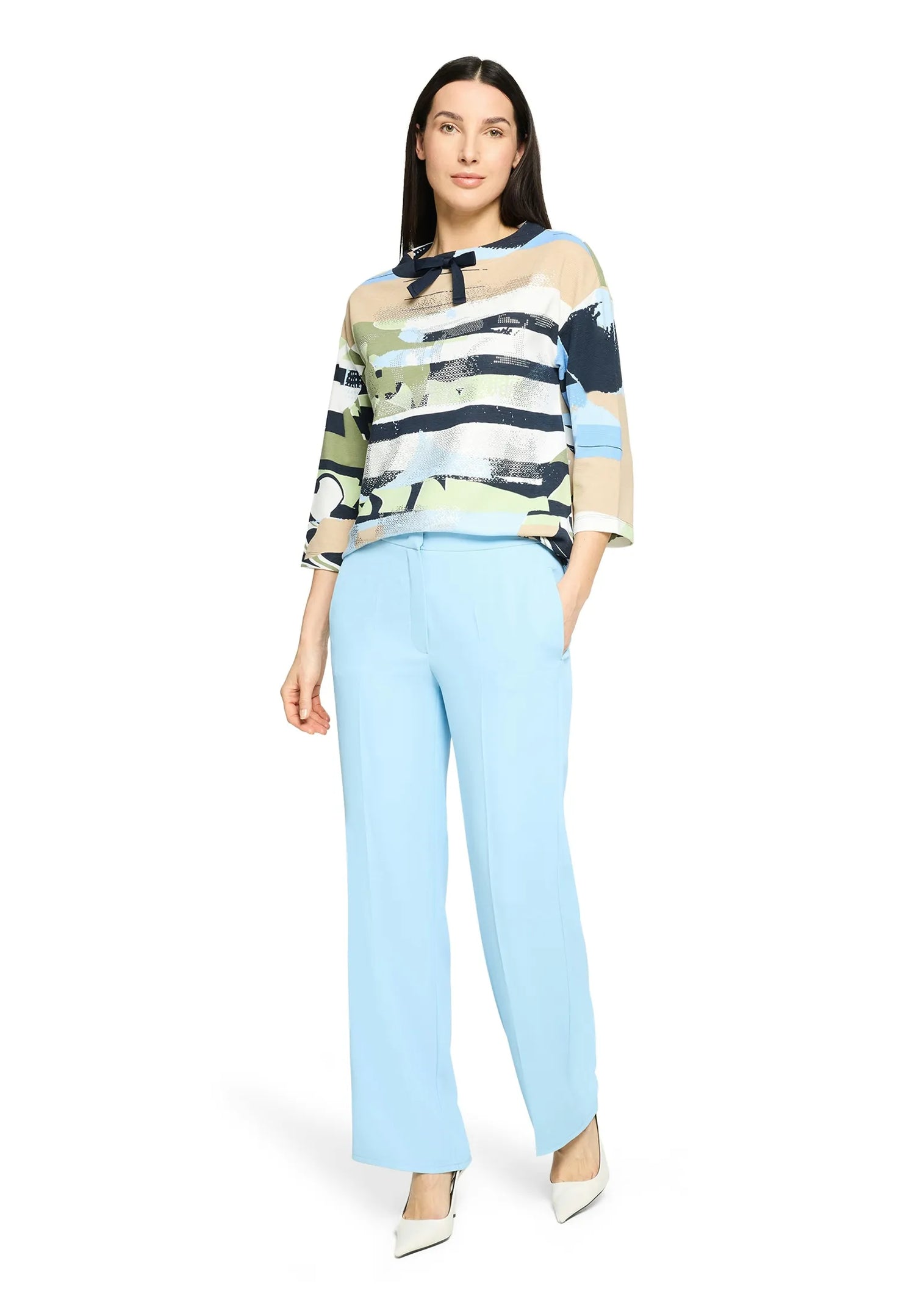 Betty Barclay Blue/Beige Women Sweat Short 3/4 Sleeve SKU: 2757-1815_8872 Image 03