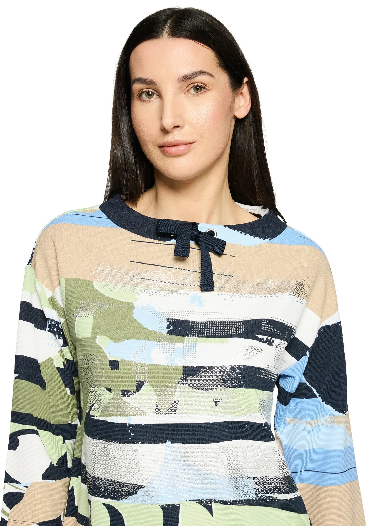 Betty Barclay Blue/Beige Women Sweat Short 3/4 Sleeve SKU: 2757-1815_8872 Image 04