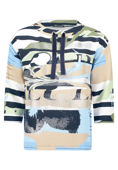 Betty Barclay Blue/Beige Women Sweat Short 3/4 Sleeve SKU: 2757-1815_8872 Image 05