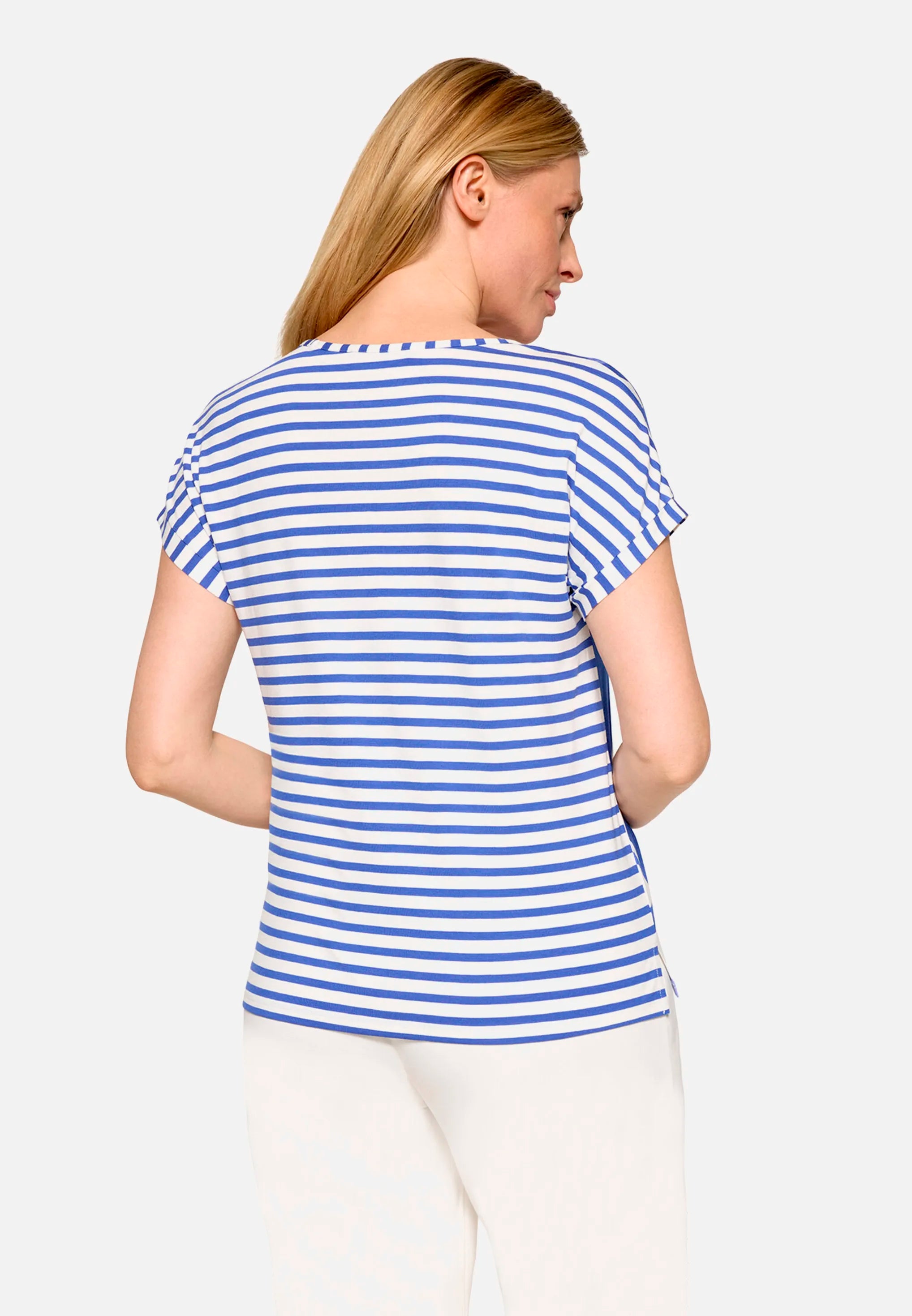Betty Barclay Cream/Blue Women Casual Striped Shirt SKU: 2784-2525_1881 Image 03