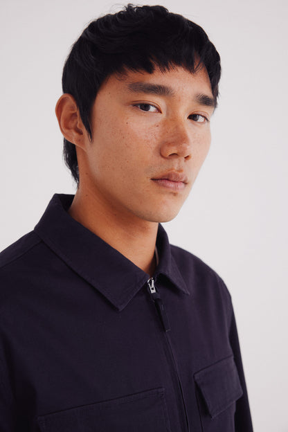 Springfield_Blue_Cotton Overshirt_2832248_11_02