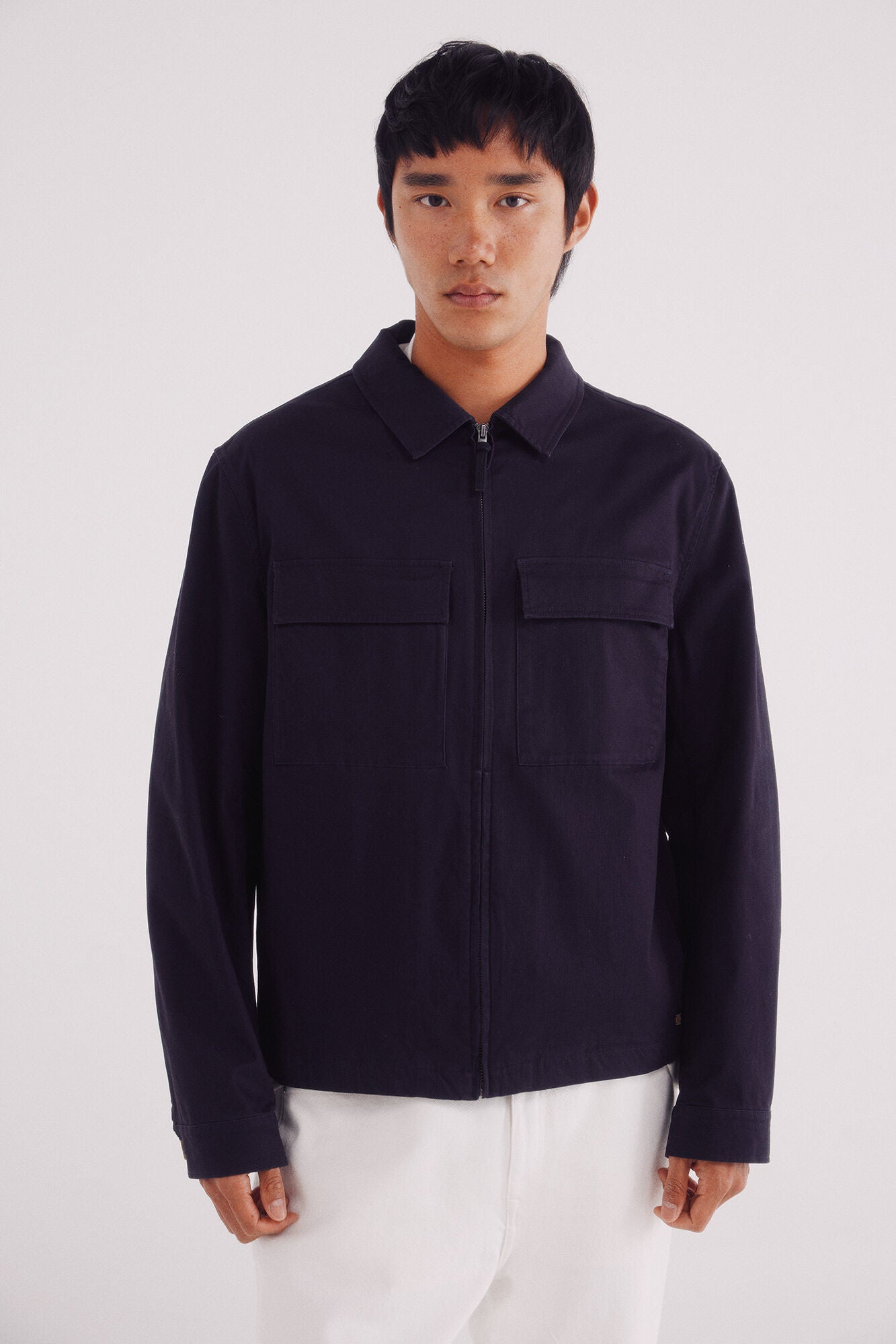 Springfield_Blue_Cotton Overshirt_2832248_11_03