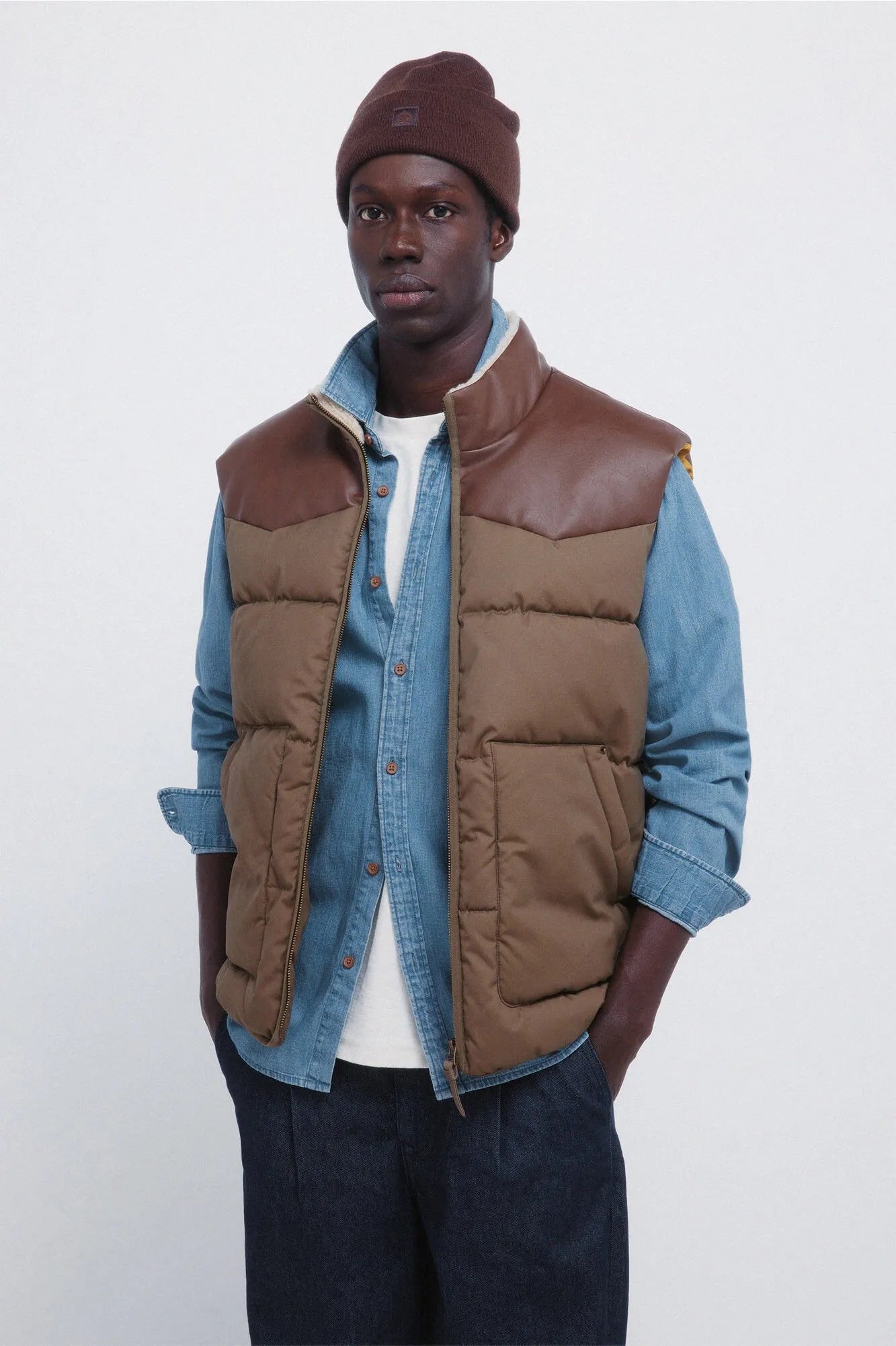 Springfield_0_Contrast Puffer Gilet_2832265_90_01