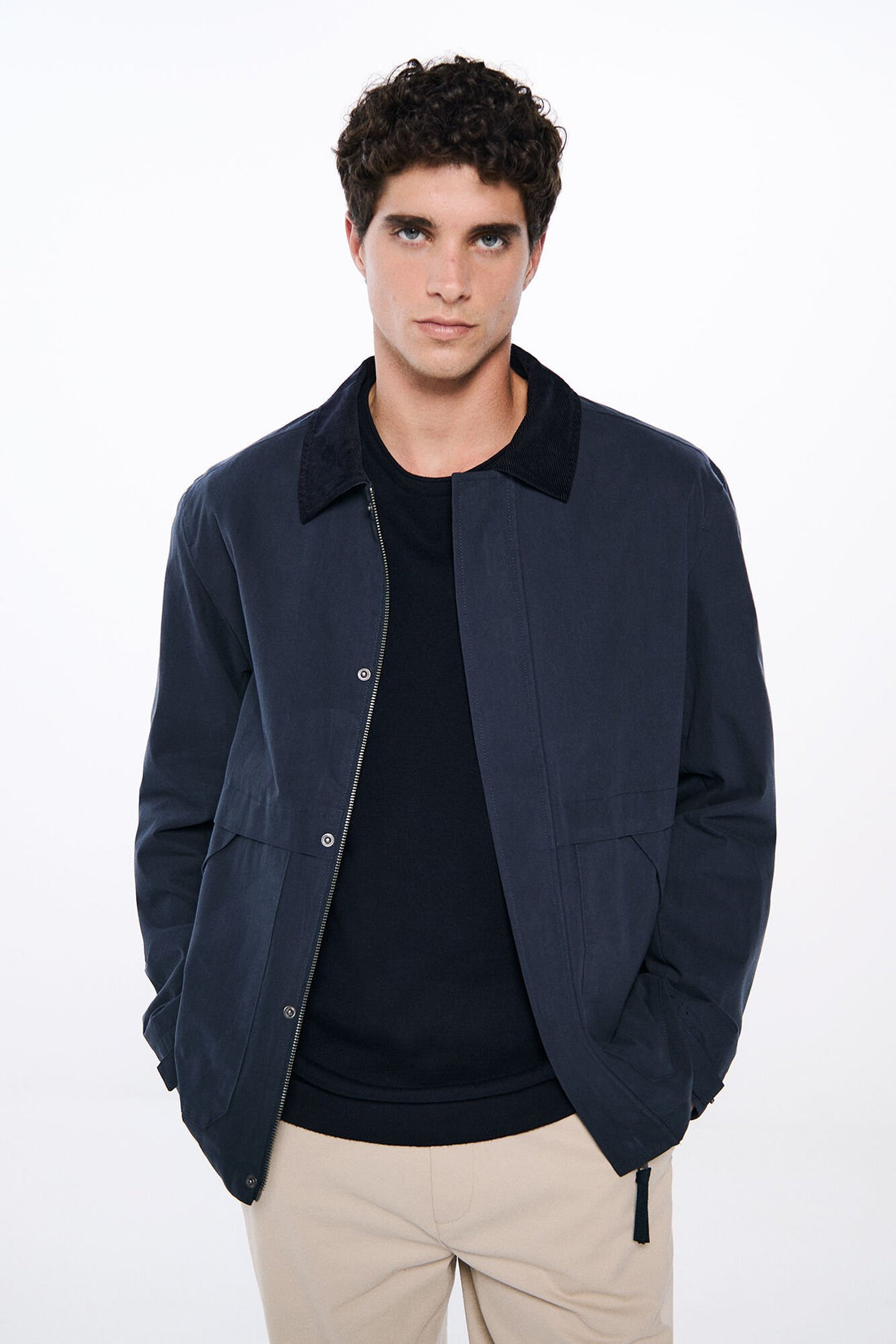 Springfield_Corduroy Neck Short Parka_2839443_11_01