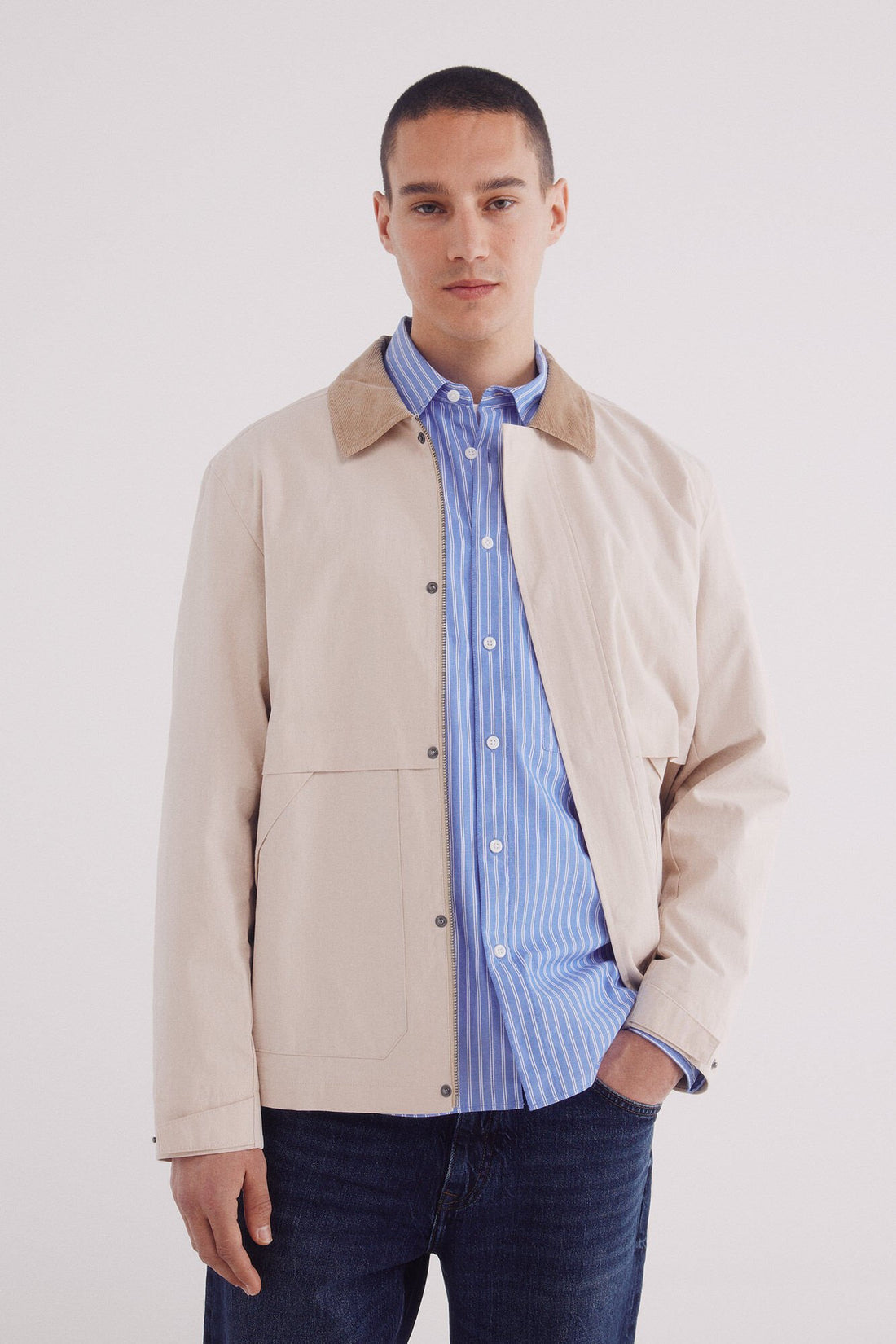 Springfield_Corduroy Neck Short Parka_2839443_50_01