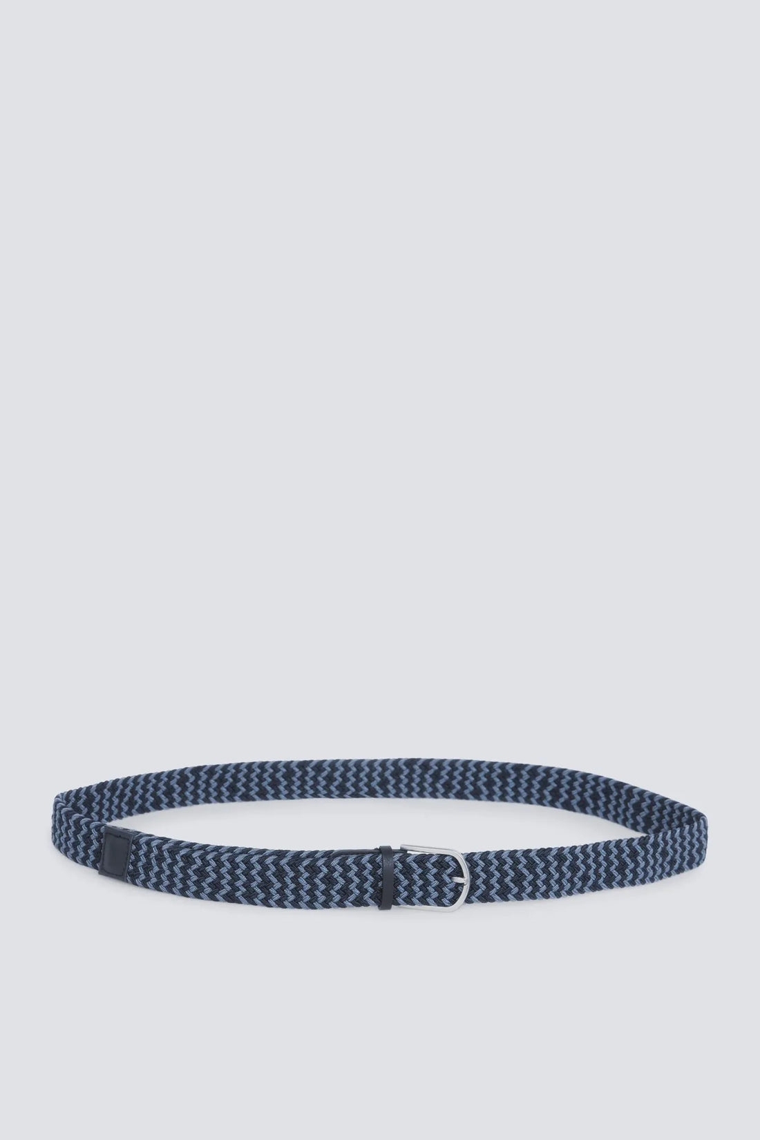 Springfield Blue Men Braided Contrast Zigzag Belt SKU: 2863244_11 Image 01