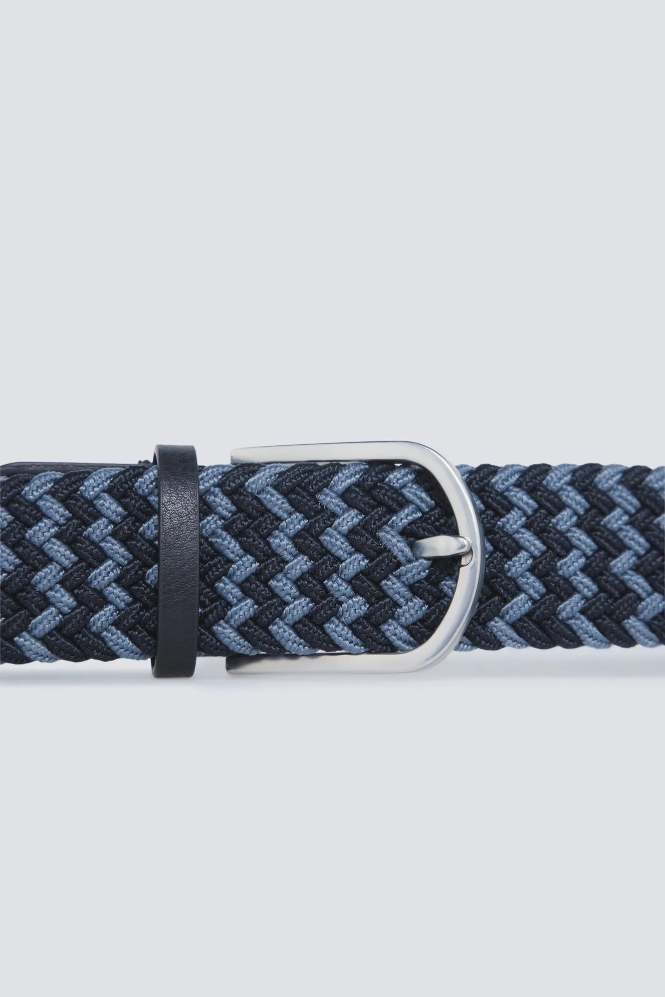 Springfield Blue Men Braided Contrast Zigzag Belt SKU: 2863244_11 Image 03