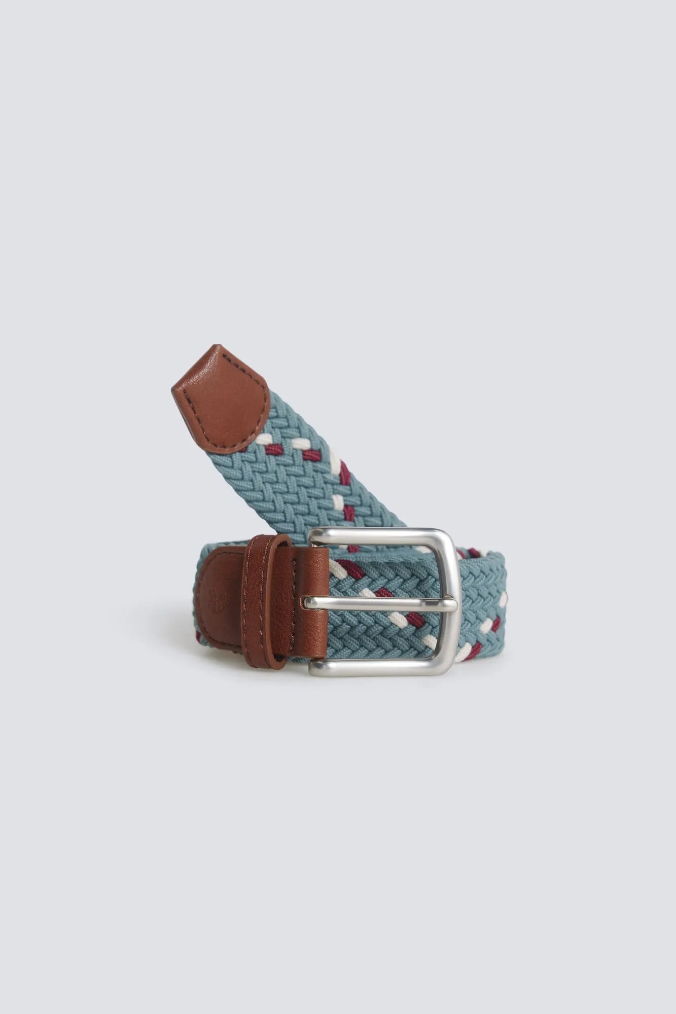 Springfield Blue Men Braided Belt with Contrast Zigzag SKU: 2863249_87 Image 02