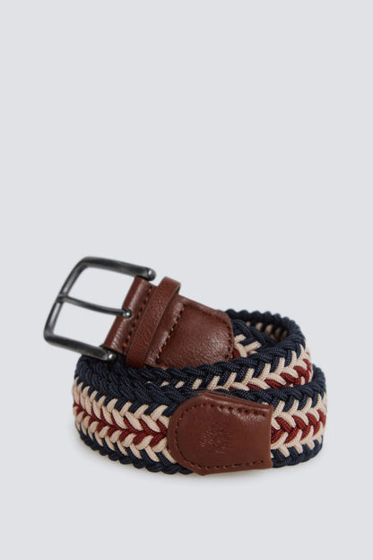 Springfield Blue Men Multicoloured Braided Belt SKU: 2863262_10 Image 02