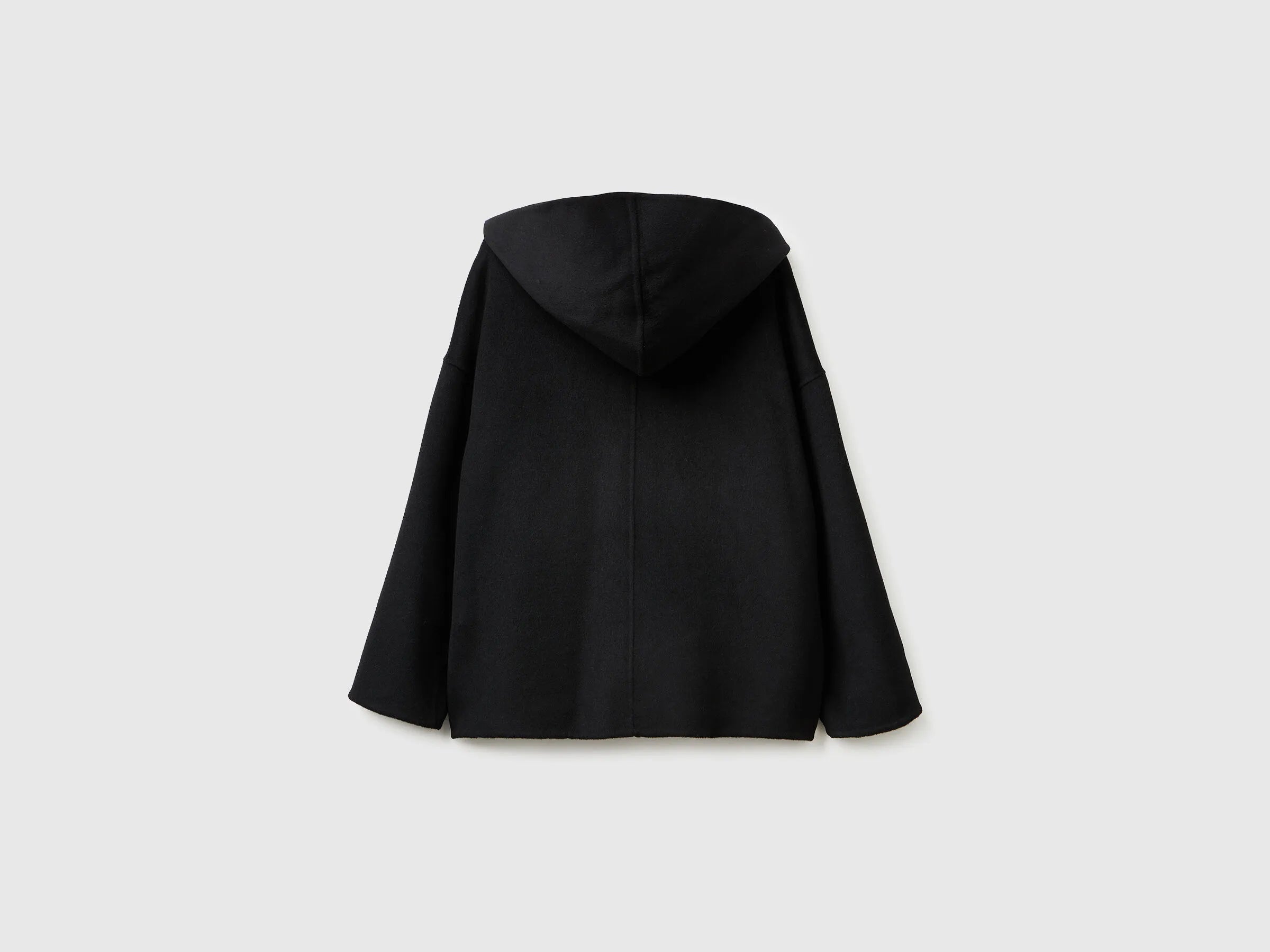 Benetton_Black_Jacket with Hood in Wool Blend_28F7DN08M_100_06