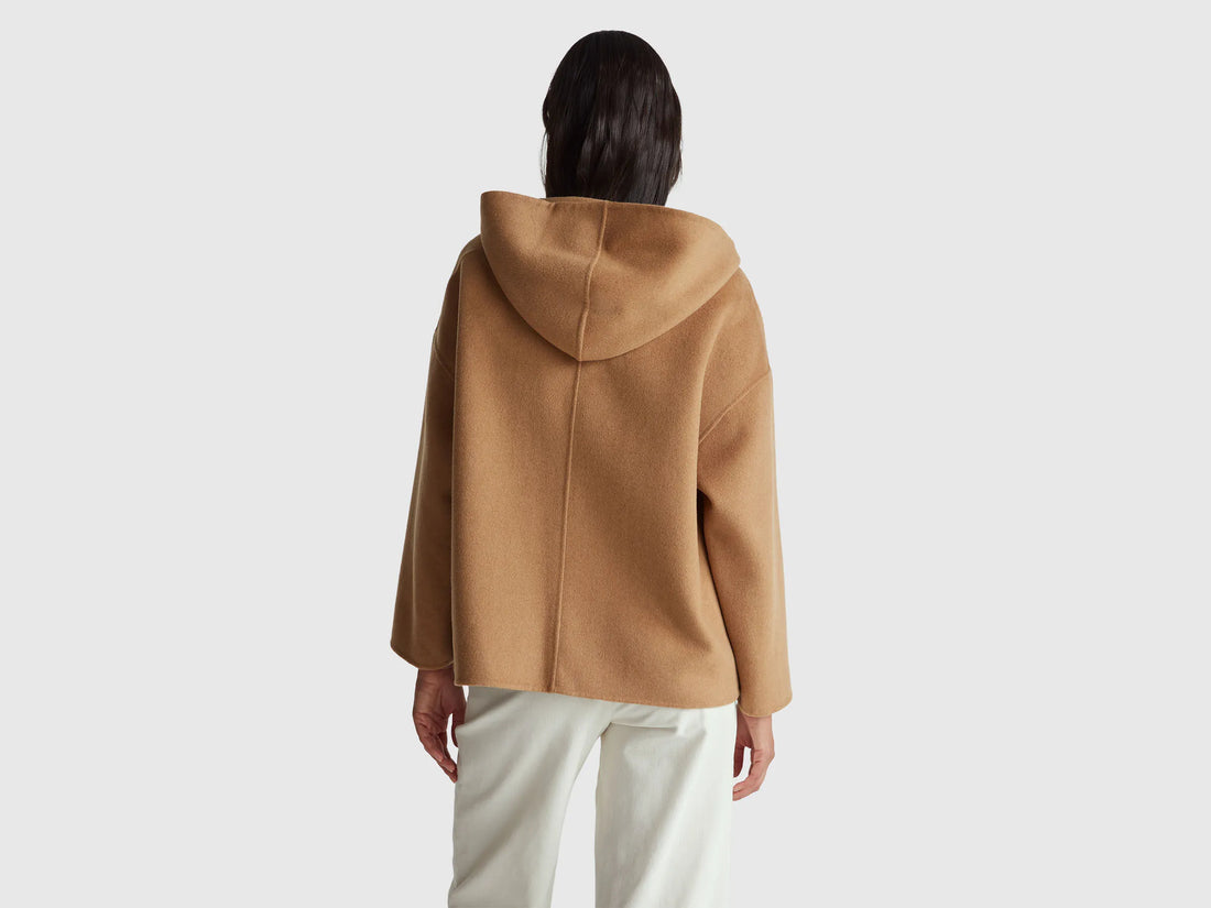 Benetton_Camel_Jacket with Hood in Wool Blend_28F7DN08M_193_02