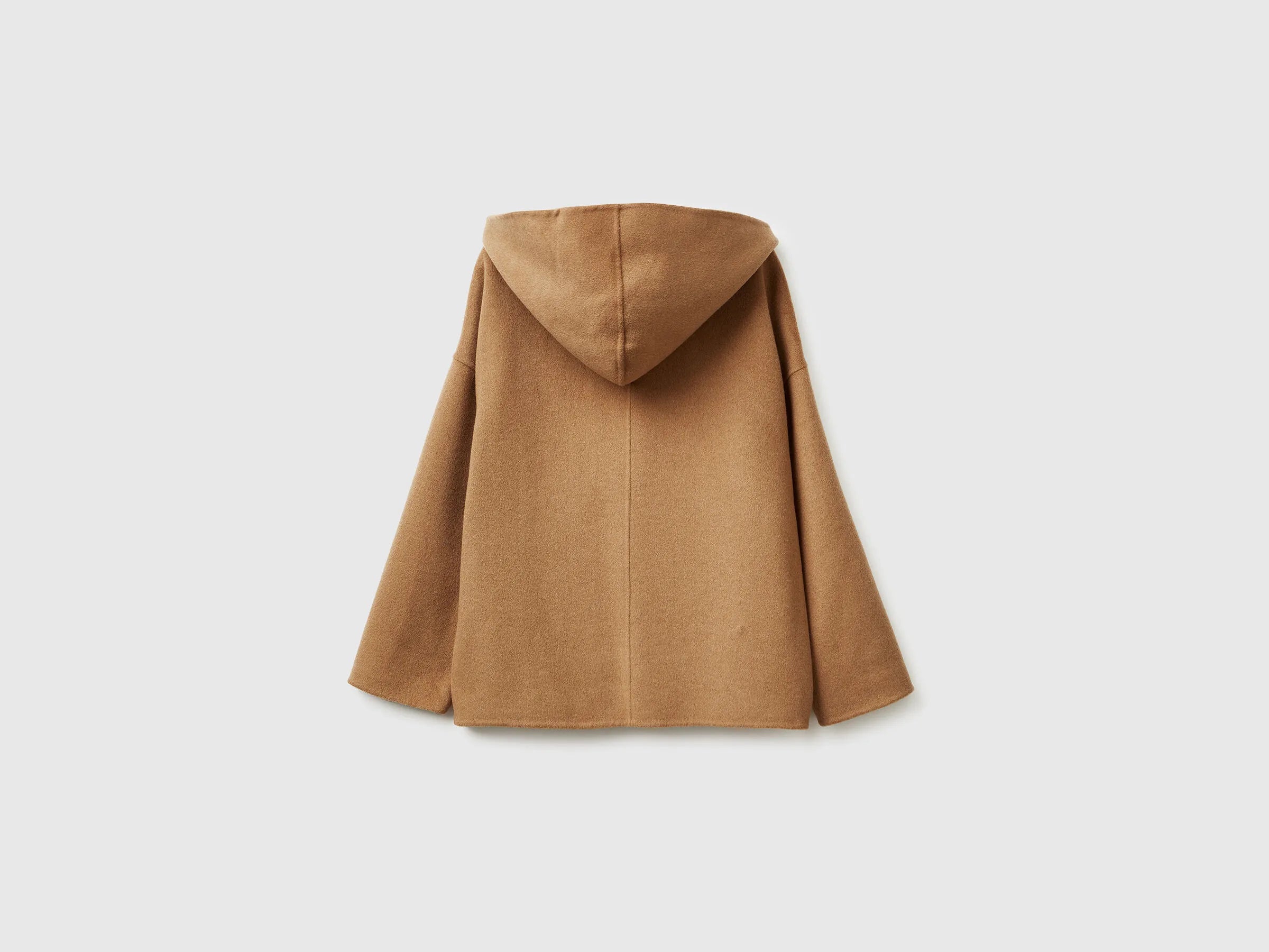 Benetton_Camel_Jacket with Hood in Wool Blend_28F7DN08M_193_06