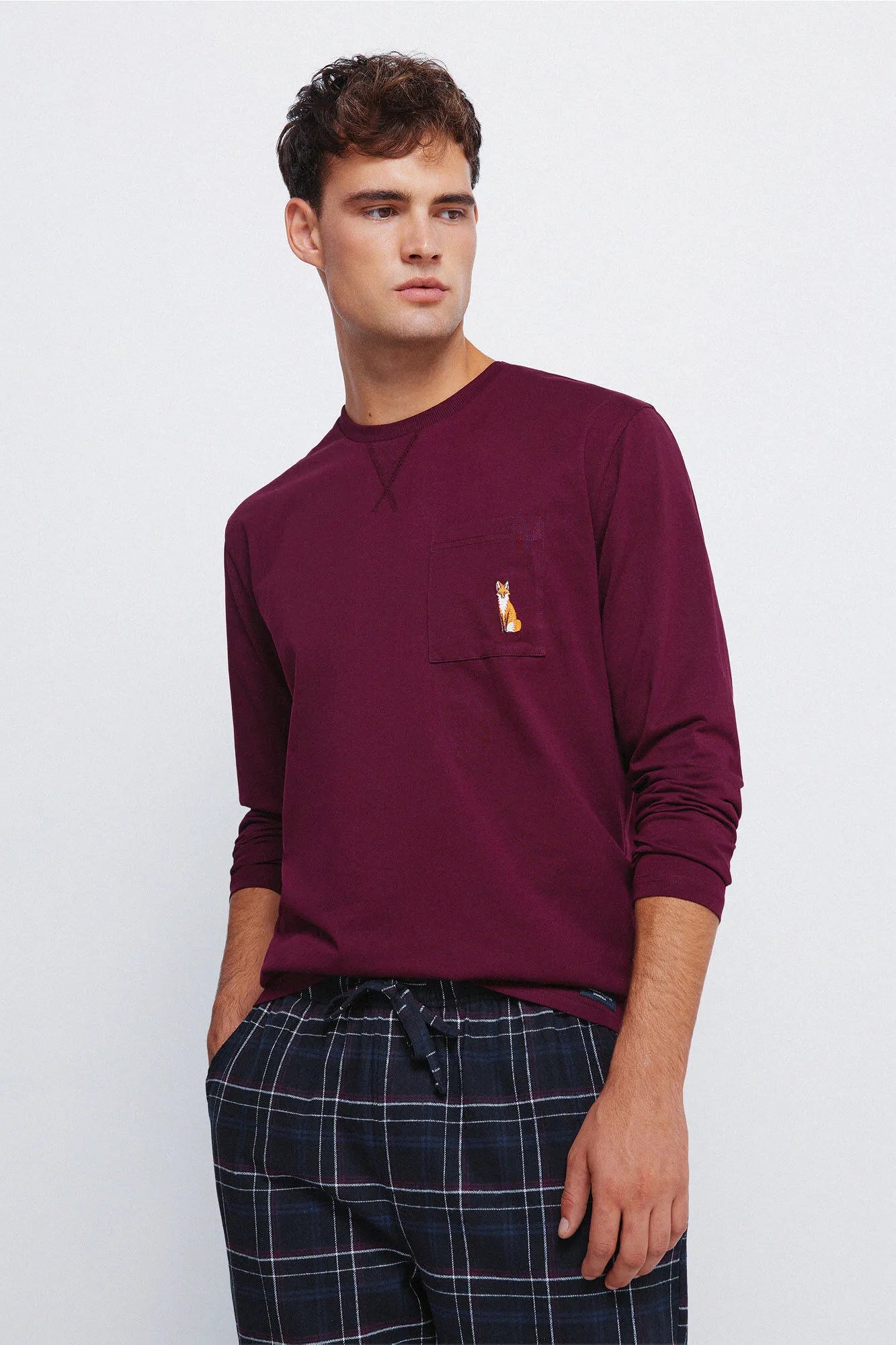 Springfield_Maroon_Long Pyjamas with Garnet Checkered Fannel Trouser_2922773_69_04