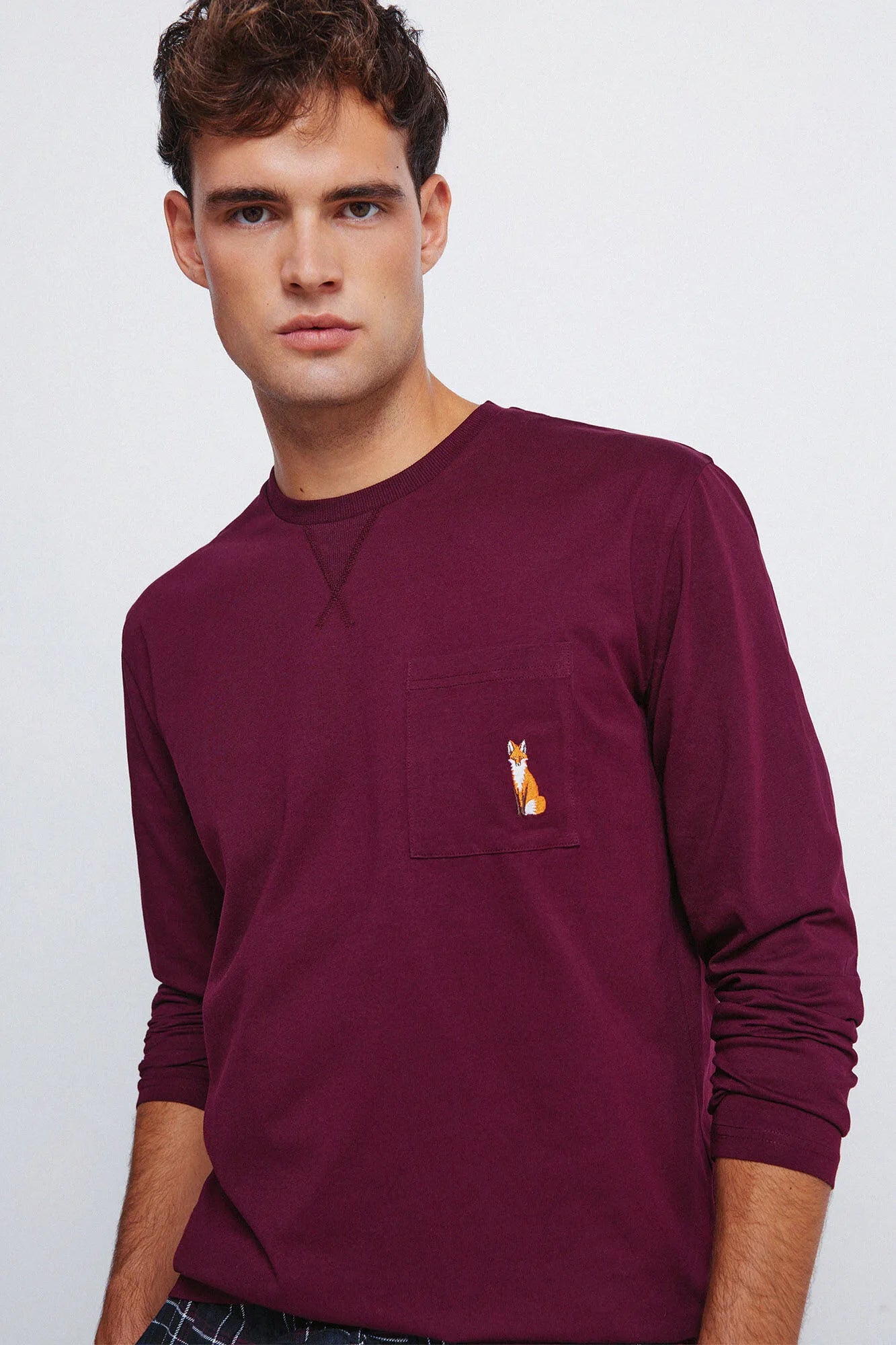 Springfield_Maroon_Long Pyjamas with Garnet Checkered Fannel Trouser_2922773_69_05