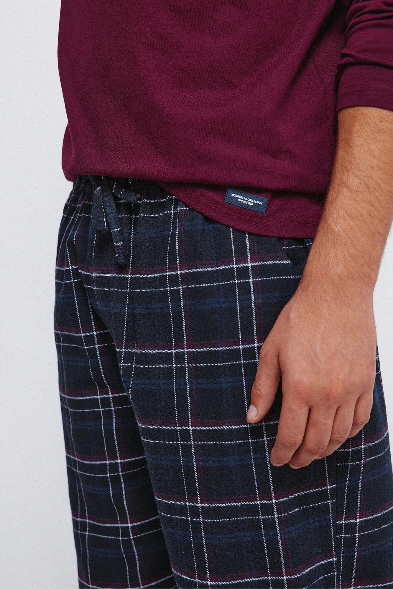 Springfield_Maroon_Long Pyjamas with Garnet Checkered Fannel Trouser_2922773_69_07