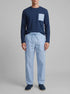 Springfield Blue Men Striped Long Pyjamas SKU: 2923631_11 Image 00
