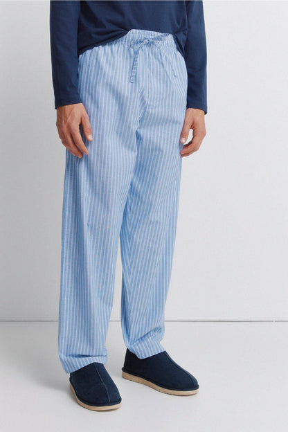 Springfield Blue Men Striped Long Pyjamas SKU: 2923631_11 Image 02