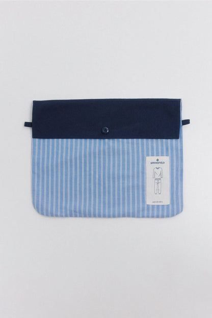 Springfield Blue Men Striped Long Pyjamas SKU: 2923631_11 Image 03