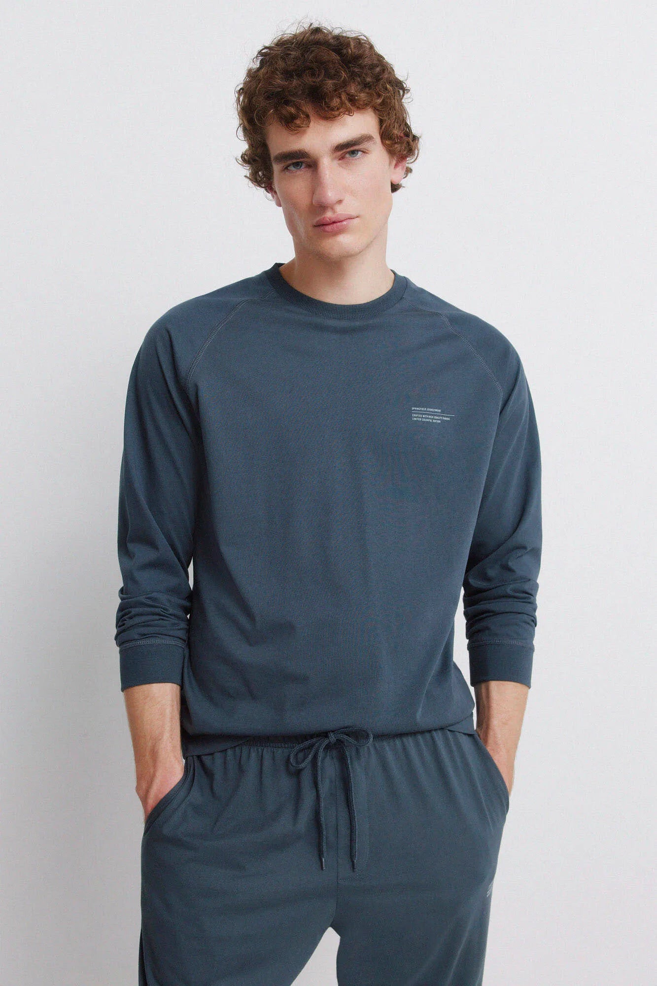 Springfield Blue Men Long Basic Pyjamas SKU: 2923632_83 Image 04