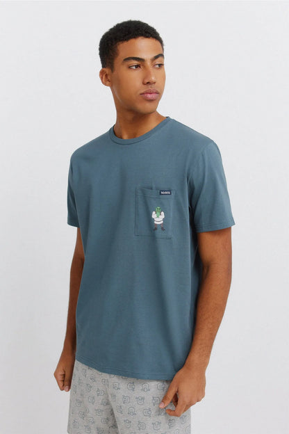 Springfield Blue Men Short Pyjamas Sherk SKU: 2923636_87 Image 02