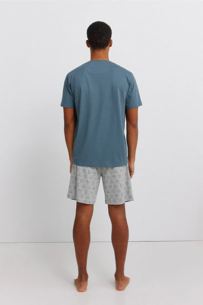 Springfield Blue Men Short Pyjamas Sherk SKU: 2923636_87 Image 03