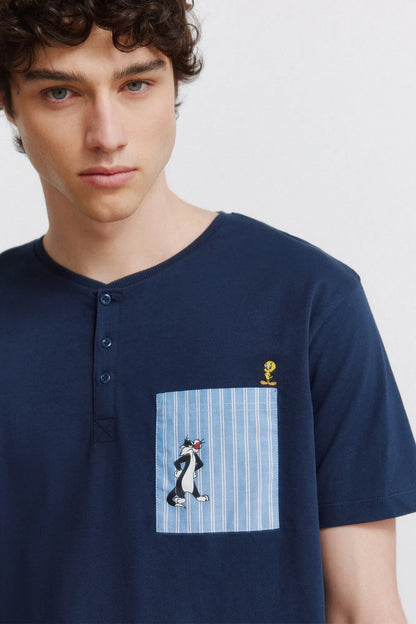 Springfield Blue Men Short Pyjamas Looney Tunes SKU: 2923637_11 Image 02